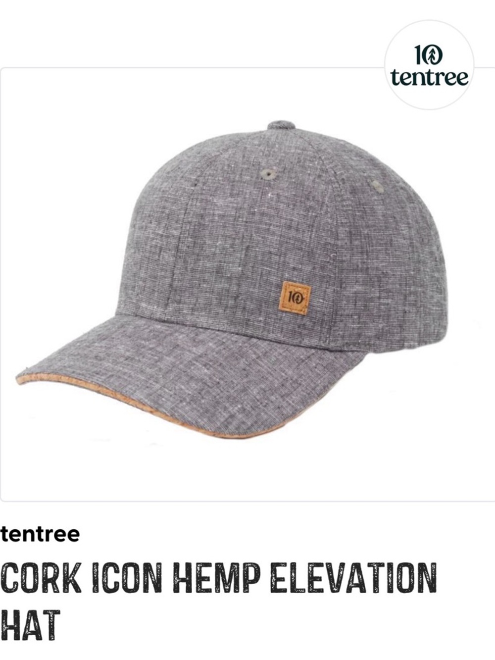 Ten Tree Cork Icon Hemp Elevation Hat